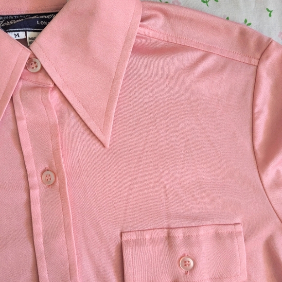 70s VTG Pink Button Up - Picture 4 of 11